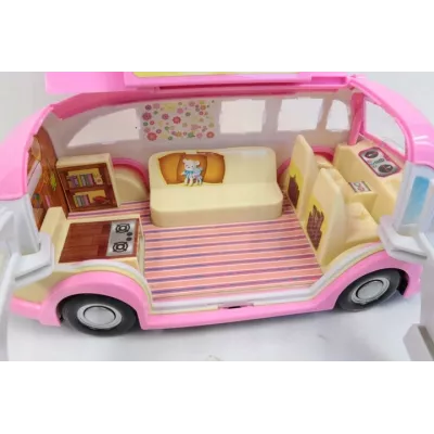 Kamper Lodziarnia dla Lalek - Food Truck, Mini Kawiarnia z Akcesoriami