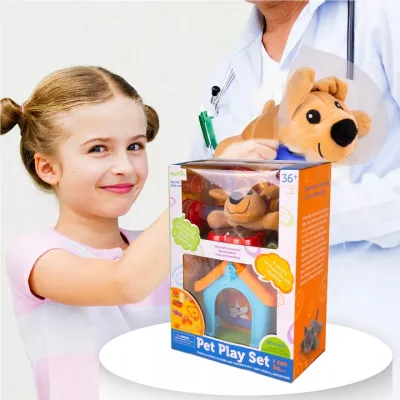 Zestaw Mały Weterynarz - Pluszowy Piesek z Budą i Akcesoriami Lekarskimi