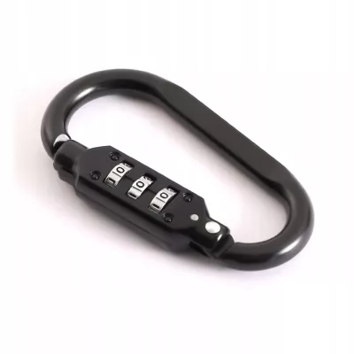 Karabińczyk z szyfrem mocne zapięcie brelok do wózka 3 cyfrowa