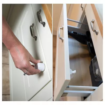 Magnetyczne blokady do mebli i szuflad dla dzieci zestaw 4 + klucz