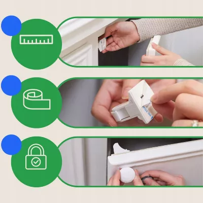 Magnetyczne blokady do mebli i szuflad dla dzieci zestaw 4 + klucz