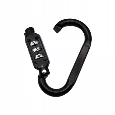 Karabińczyk z szyfrem mocne zapięcie brelok do wózka 3 cyfrowa