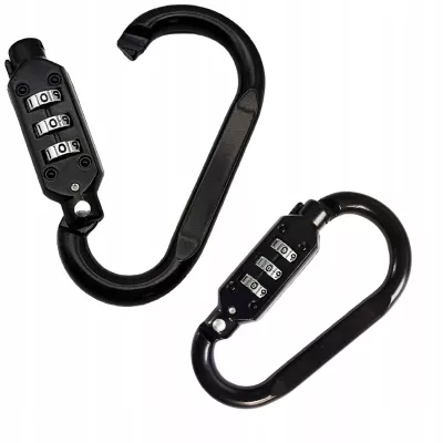 Karabińczyk z szyfrem mocne zapięcie brelok do wózka 3 cyfrowa