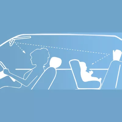 Lusterko samochodowe do obserwacji dziecka regulacja 360°