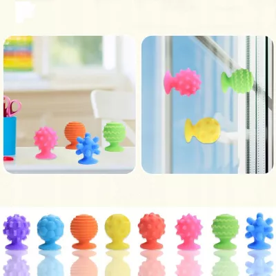 Zestaw 8 sensorycznych piłek na przyssawkach antystesowe