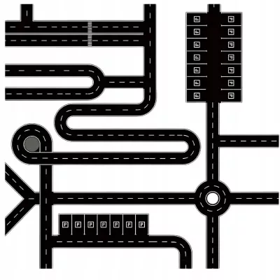 Zestaw 28 rolek taśma samoprzylepna droga jezdnia ulica naklejki znaki