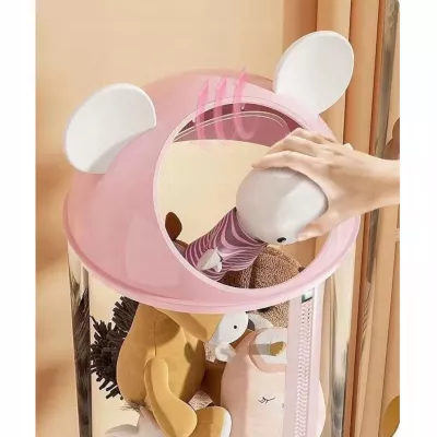 Organizer pojemnik na zabawki 112 cm zapinany na zamek różowy