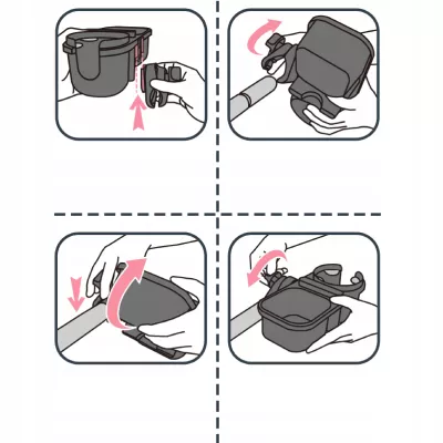 Uniwersalny uchwyt do wózka 3w1 na kubek telefon drobiazgi