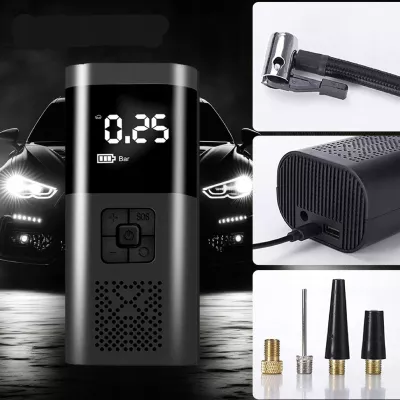 Akumulatorowa pompka elektryczna mini kompresor samochodowy flashlight SOS