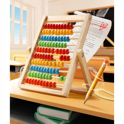 Liczydło Drewniane Stojące Edukacyjne dla Dzieci Nauka Liczenia Matematyki