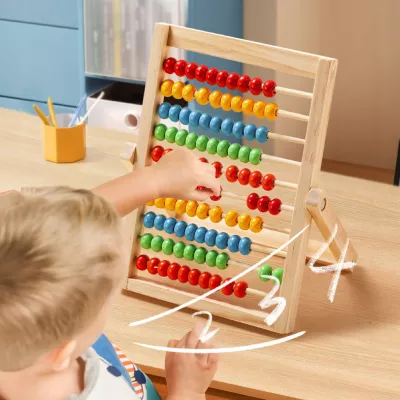 Liczydło Drewniane Stojące Edukacyjne dla Dzieci Nauka Liczenia Matematyki