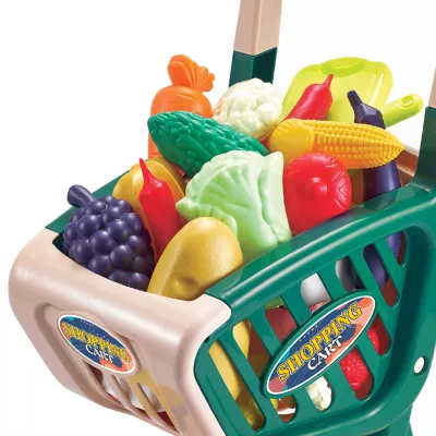 Wózek Sklepowy dla Dzieci Warzywa i Owoce Zestaw Zakupowy Sklep Koszyk