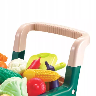 Wózek Sklepowy dla Dzieci Warzywa i Owoce Zestaw Zakupowy Sklep Koszyk