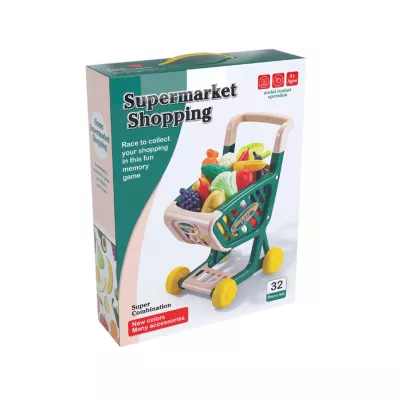 Wózek Sklepowy dla Dzieci Warzywa i Owoce Zestaw Zakupowy Sklep Koszyk