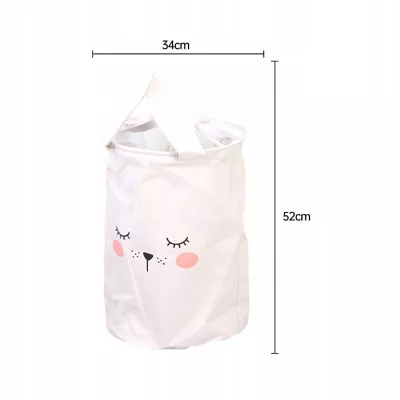 Kosz organizer na zabawki dla dzieci 63L zamykany pojemnik królik z uszami