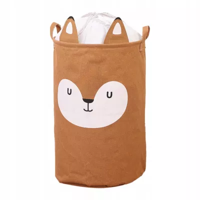 Kosz organizer na zabawki 60L dla dzieci pojemnik zamykany Lisek