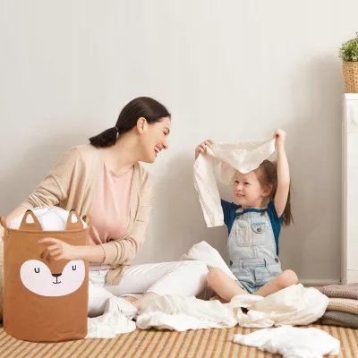 Kosz organizer na zabawki 60L dla dzieci pojemnik zamykany Lisek