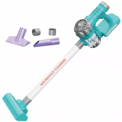 Odkurzacz dla Dzieci Pionowy 2w1 Zestaw do Sprzątania 3 Ssawki Dźwięki