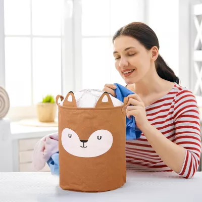 Kosz organizer na zabawki 60L dla dzieci pojemnik zamykany Lisek