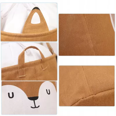 Kosz organizer na zabawki 60L dla dzieci pojemnik zamykany Lisek