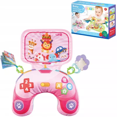 Poduszka Edukacyjna dla Niemowlaka Sensoryczna Zabawa Grzechotka Książeczka