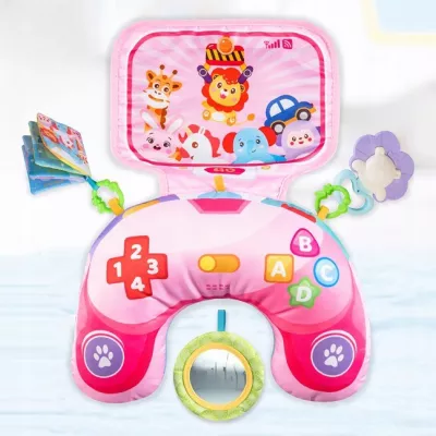 Poduszka Edukacyjna dla Niemowlaka Sensoryczna Zabawa Grzechotka Książeczka