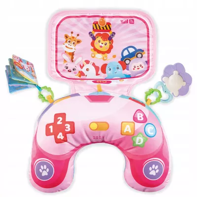 Poduszka Edukacyjna dla Niemowlaka Sensoryczna Zabawa Grzechotka Książeczka