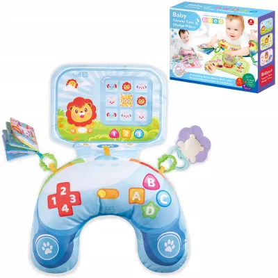 Poduszka Edukacyjna dla Niemowlaka Sensoryczna Zabawa Grzechotki Melodie