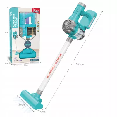 Odkurzacz dla Dzieci Pionowy 2w1 Zestaw do Sprzątania 3 Ssawki Dźwięki