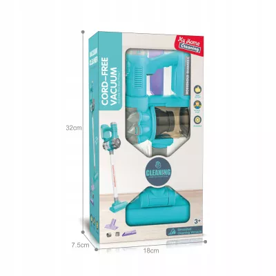 Odkurzacz dla Dzieci Pionowy 2w1 Zestaw do Sprzątania 3 Ssawki Dźwięki