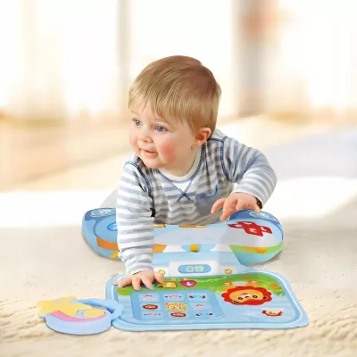 Poduszka Edukacyjna dla Niemowlaka Sensoryczna Zabawa Grzechotki Melodie