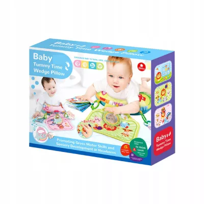 Poduszka Edukacyjna dla Niemowlaka Sensoryczna Zabawa Grzechotka Książeczka