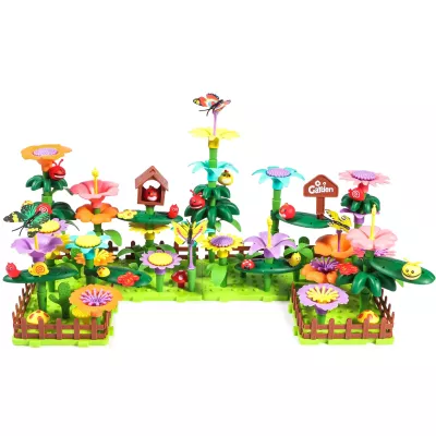 Klocki Konstrukcyjne Ogród Kwiatki 272 el. Zestaw Kreatywny