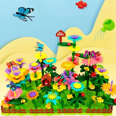 Klocki Konstrukcyjne Ogród Kwiatki 272 el. Zestaw Kreatywny