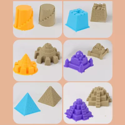 Piasek Kinetyczny dla dzieci z Pojazdami Budowlanymi i Żurawiem w Walizce