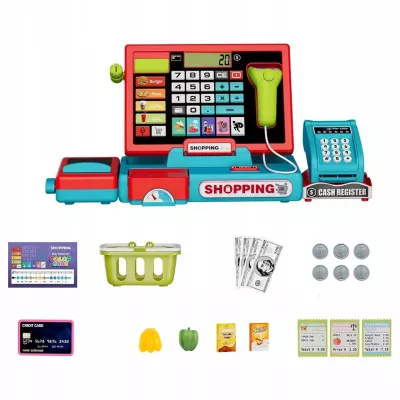 Elektroniczna kasa fiskalna sklepowa dla dzieci akcesoria zabawa w sklep