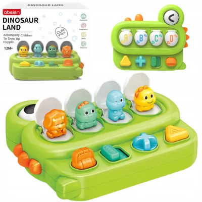 Interaktywna zabawka edukacyjna wyskakujące dinozaury Pop-up grzechotka