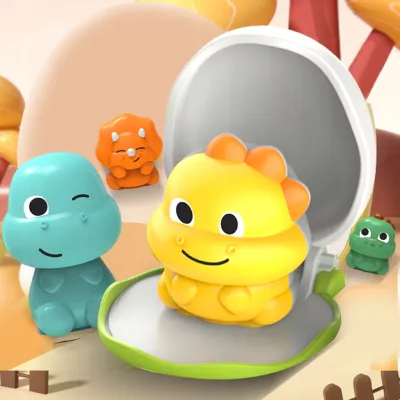 Interaktywna zabawka edukacyjna wyskakujące dinozaury Pop-up grzechotka