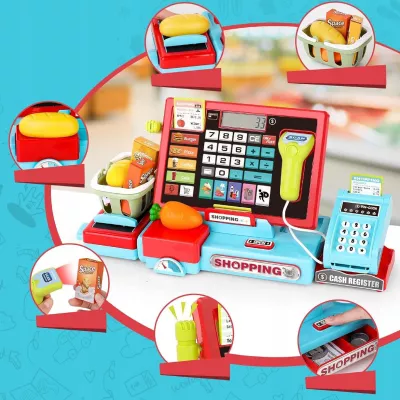Elektroniczna kasa fiskalna sklepowa dla dzieci akcesoria zabawa w sklep