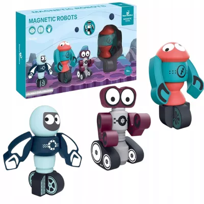 Klocki magnetyczne dla dzieci roboty 21 elementów kosmiczna zabawa