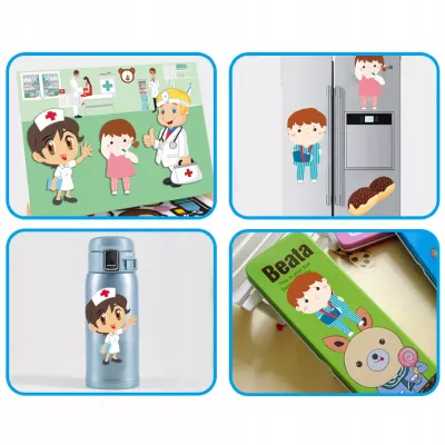 Tablica suchościeralna magnetyczna układanka lekarz doktor edukacyjna