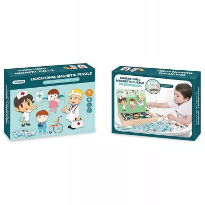 Tablica suchościeralna magnetyczna układanka lekarz doktor edukacyjna