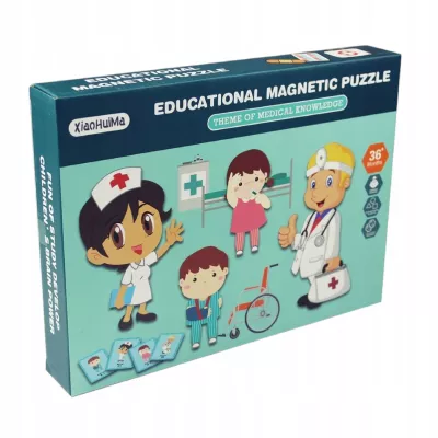 Tablica suchościeralna magnetyczna układanka lekarz doktor edukacyjna