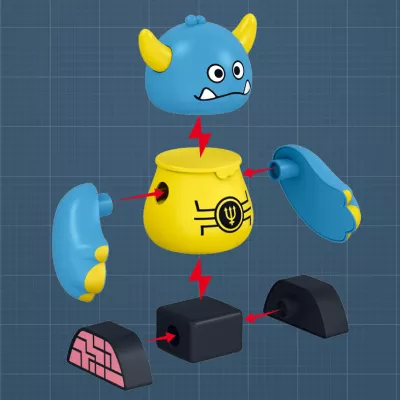 Magnetyczny Potwór Robot Figurka dla dzieci 18m+ Zabawka Edukacyjna