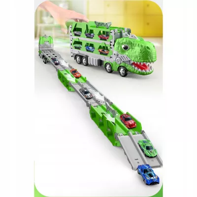 Ciężarówka Dinozaur Tor Wyścigowy 2 Auta resoraki dla Dzieci