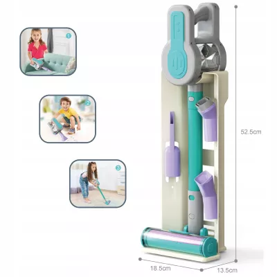 Odkurzacz dla Dzieci Pionowy + Stacja Zestaw do Sprzątania 3 Ssawki Dźwięki