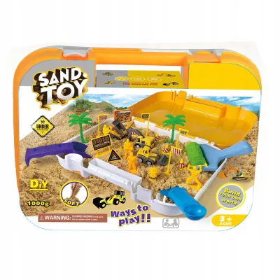 Piasek Kinetyczny dla dzieci Magiczny Plac Budowy 1 kg Maszyny Foremki 3+