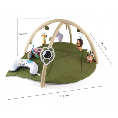 Mata edukacyjna sensoryczna interaktywna Liść z pałąkami i zabawkami 0+