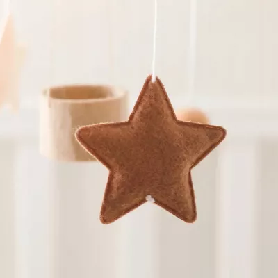 Karuzelka do Łóżeczka Dziecięcego Boho Naturalne Drewno z pałąkiem Balon