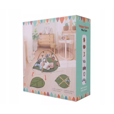 Mata edukacyjna sensoryczna interaktywna Liść z pałąkami i zabawkami 0+